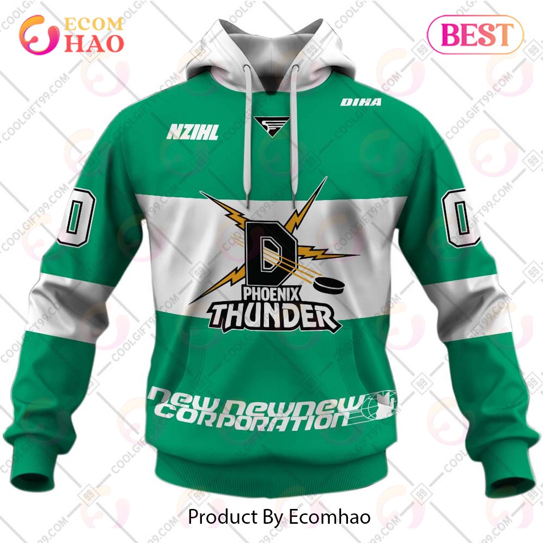 Personalized NZIHL Phoenix Thunder Jersey Style 3D Hoodie