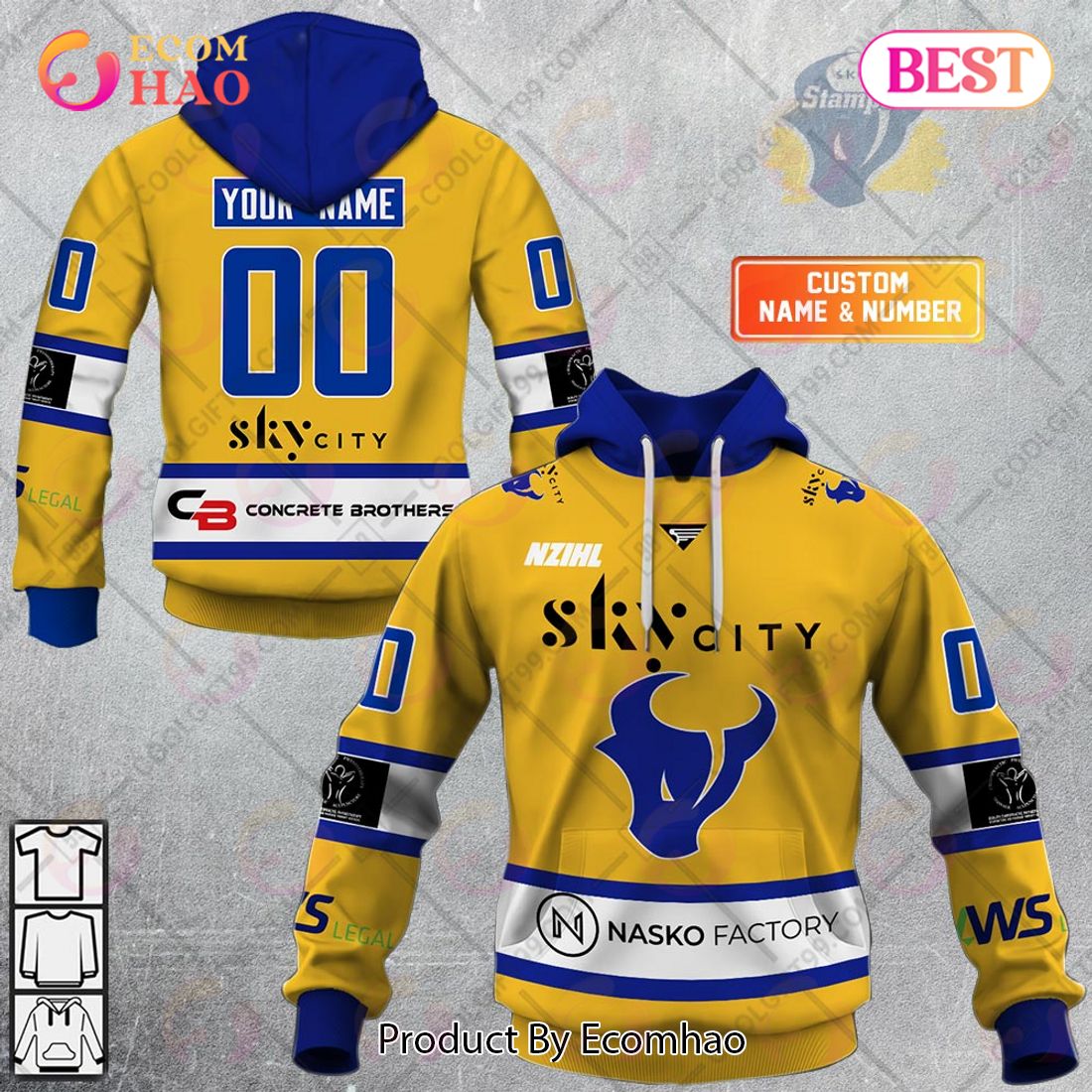 Personalized NZIHL Skycity Stampede Jersey Style 3D Hoodie