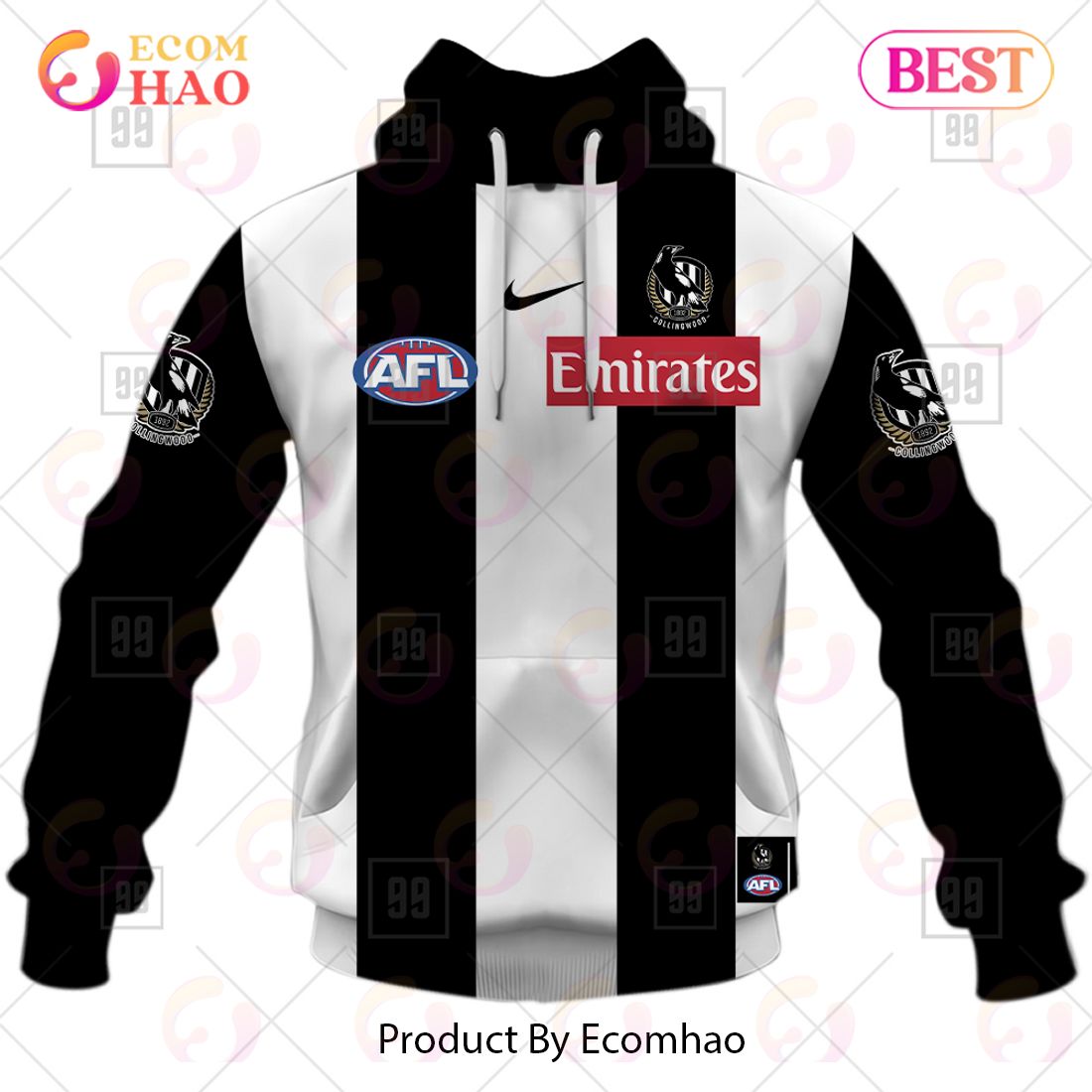 Personalized Home Guernsey 2023 AFL Collingwood Magpies 3D Hoodie