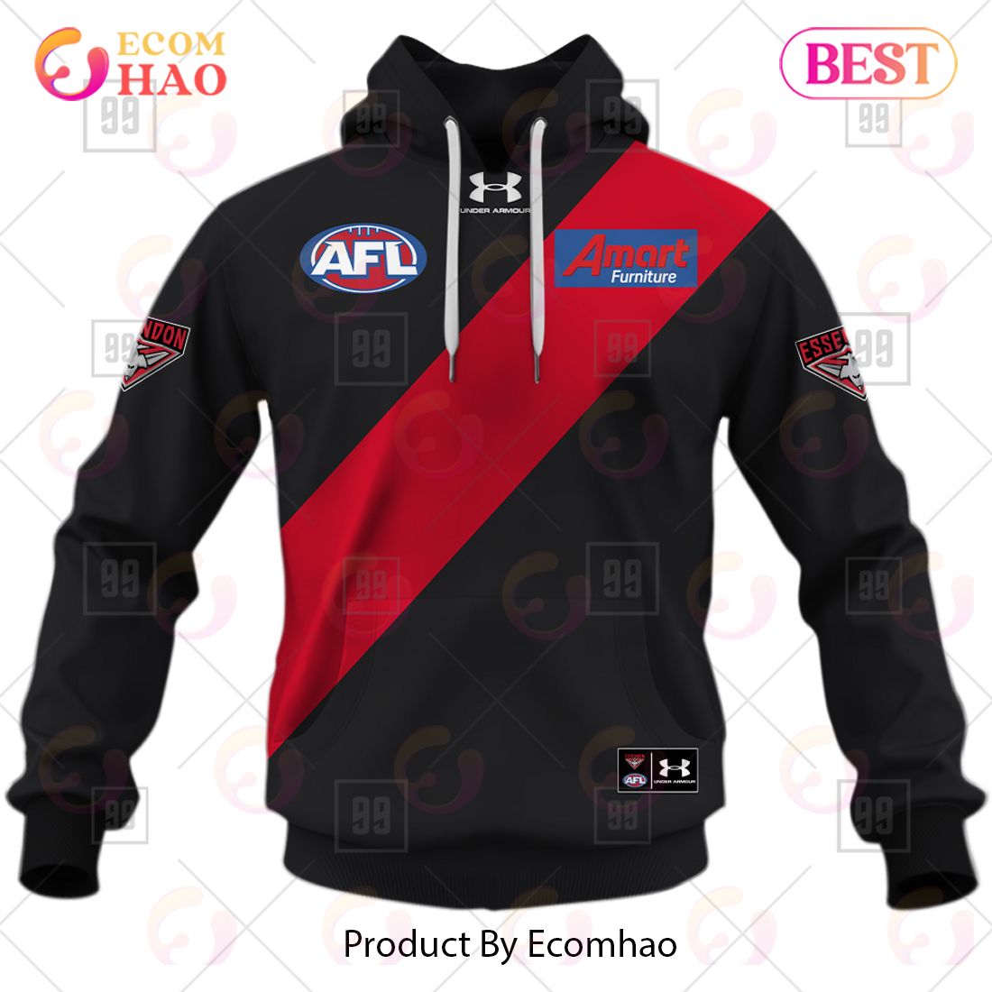 Personalized Home Guernsey 2023 AFL Essendon Bombers 3D Hoodie