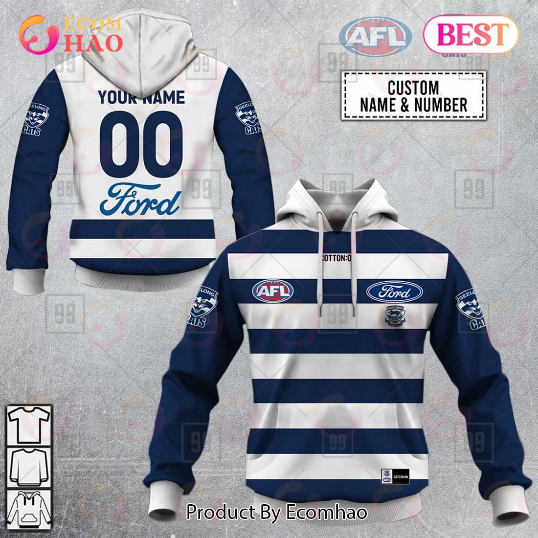 Personalized Home Guernsey 2023 AFL Fremantle Dockers 3D Hoodie