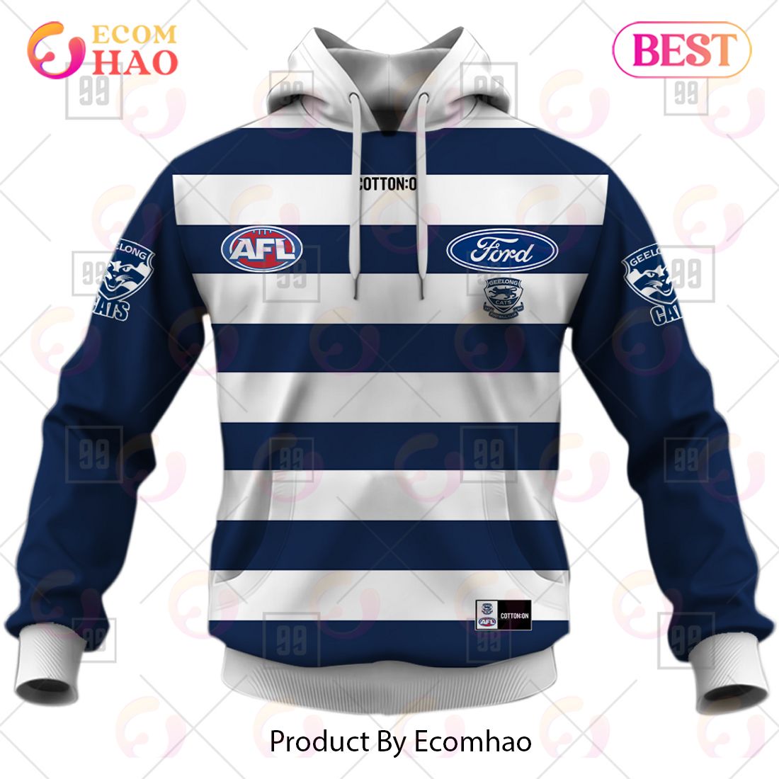 Personalized Home Guernsey 2023 AFL Geelong Cats 3D Hoodie