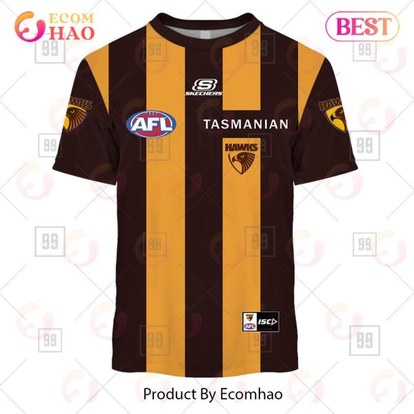 Personalized Home Guernsey 2023 AFL Hawthorn Hawks 3D Hoodie