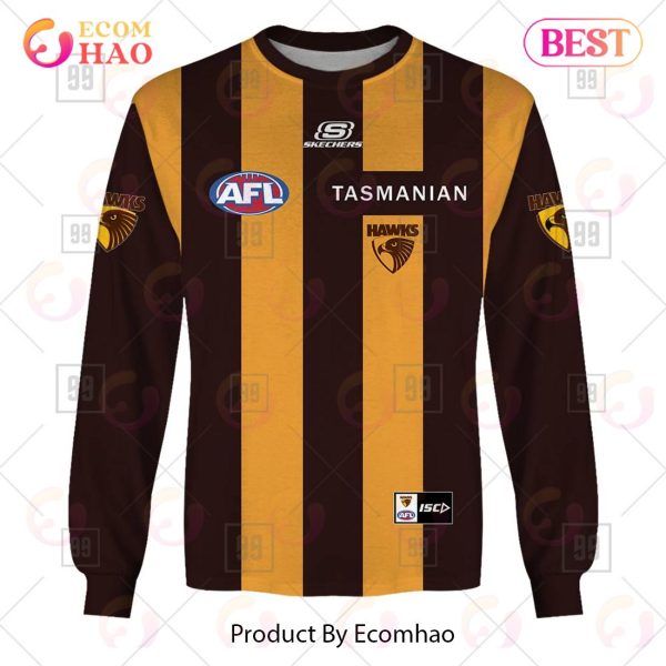 Personalized Home Guernsey 2023 AFL Hawthorn Hawks 3D Hoodie