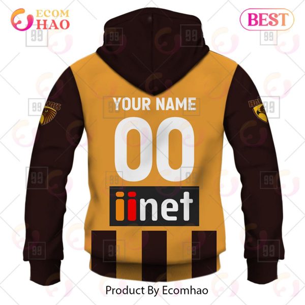 Personalized Home Guernsey 2023 AFL Hawthorn Hawks 3D Hoodie