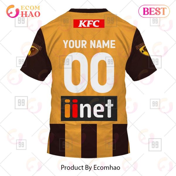 Personalized Home Guernsey 2023 AFL Hawthorn Hawks 3D Hoodie