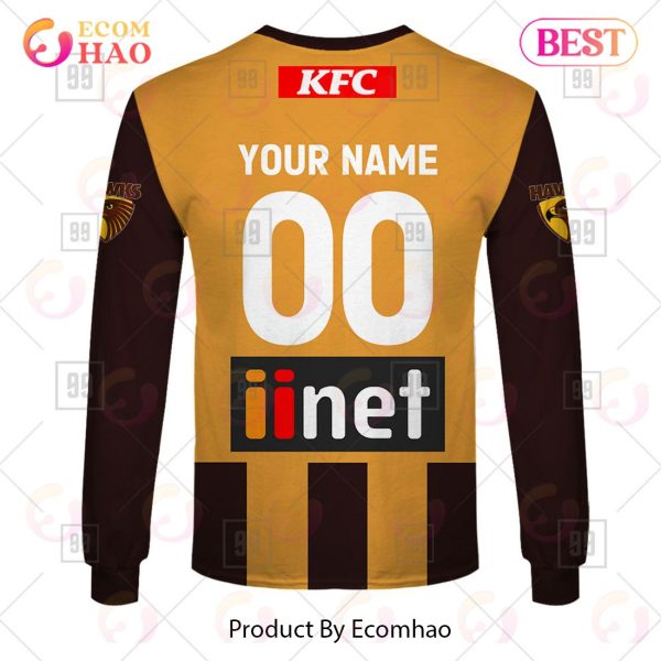 Personalized Home Guernsey 2023 AFL Hawthorn Hawks 3D Hoodie