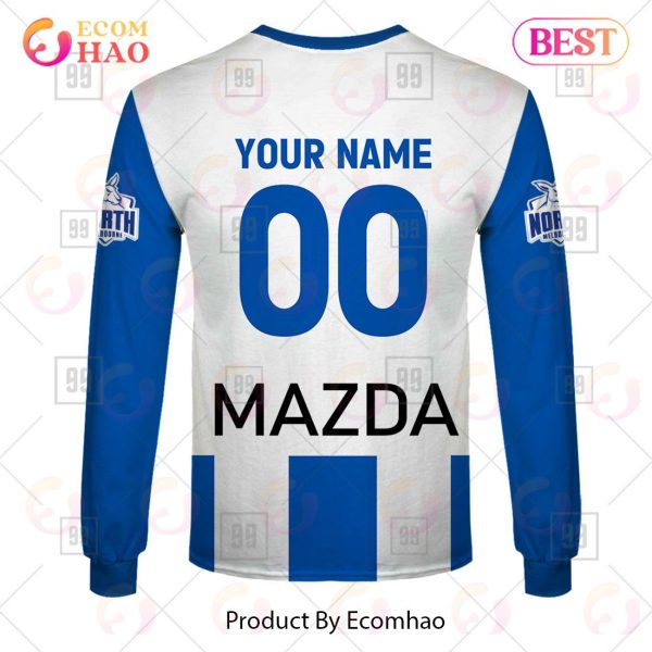Personalized Home Guernsey 2023 AFL North Melbourne Kangaroos 3D Hoodie