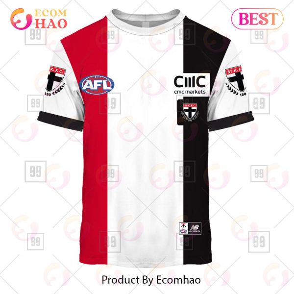 Personalized Home Guernsey 2023 AFL St Kilda Saints 3D Hoodie