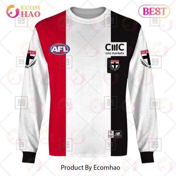 Personalized Home Guernsey 2023 AFL St Kilda Saints 3D Hoodie
