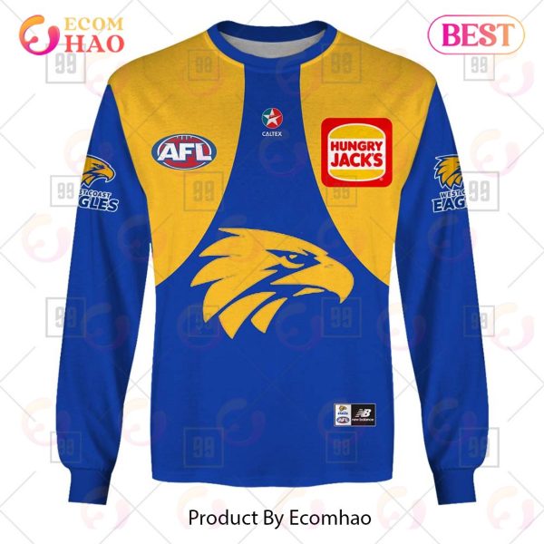 Personalized Home Guernsey 2023 AFL West Coast Eagles 3D Hoodie
