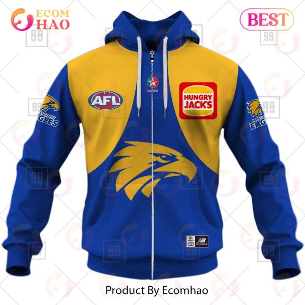 Personalized Home Guernsey 2023 AFL West Coast Eagles 3D Hoodie