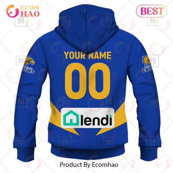 Personalized Home Guernsey 2023 AFL West Coast Eagles 3D Hoodie
