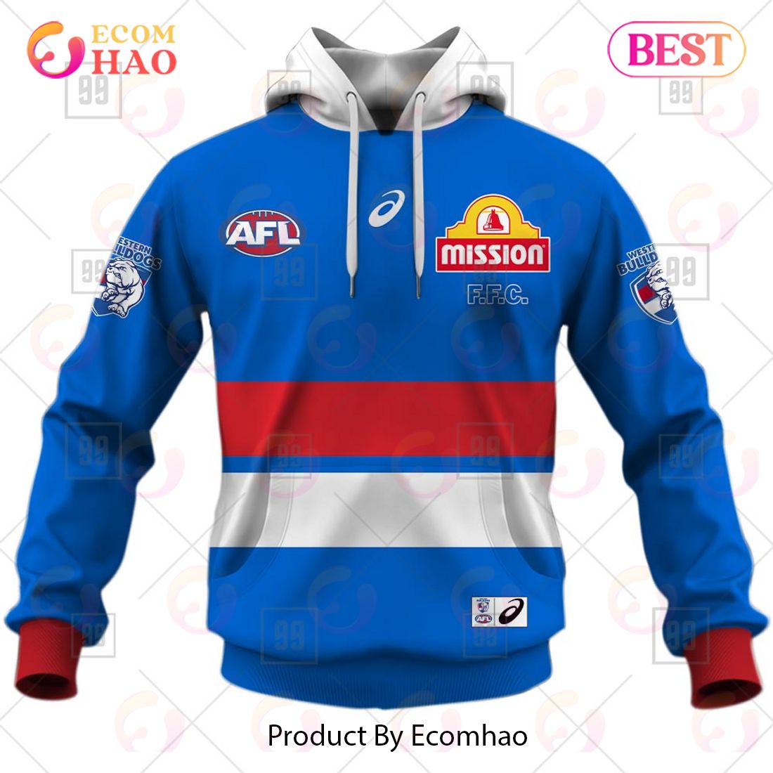 Personalized Home Guernsey 2023 AFL Western Bulldogs 3D Hoodie