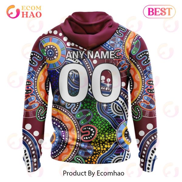 NRL Brisbane Broncos Special Indigenous Design 3D Hoodie
