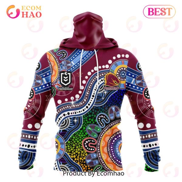 NRL Brisbane Broncos Special Indigenous Design 3D Hoodie