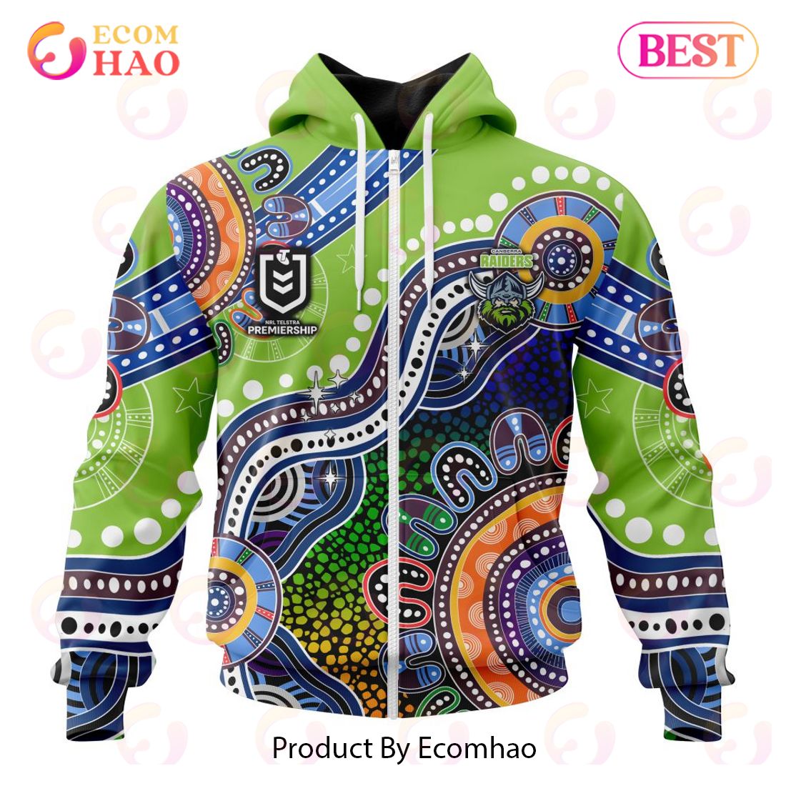 NRL Canberra Raiders Special Indigenous Design 3D Hoodie