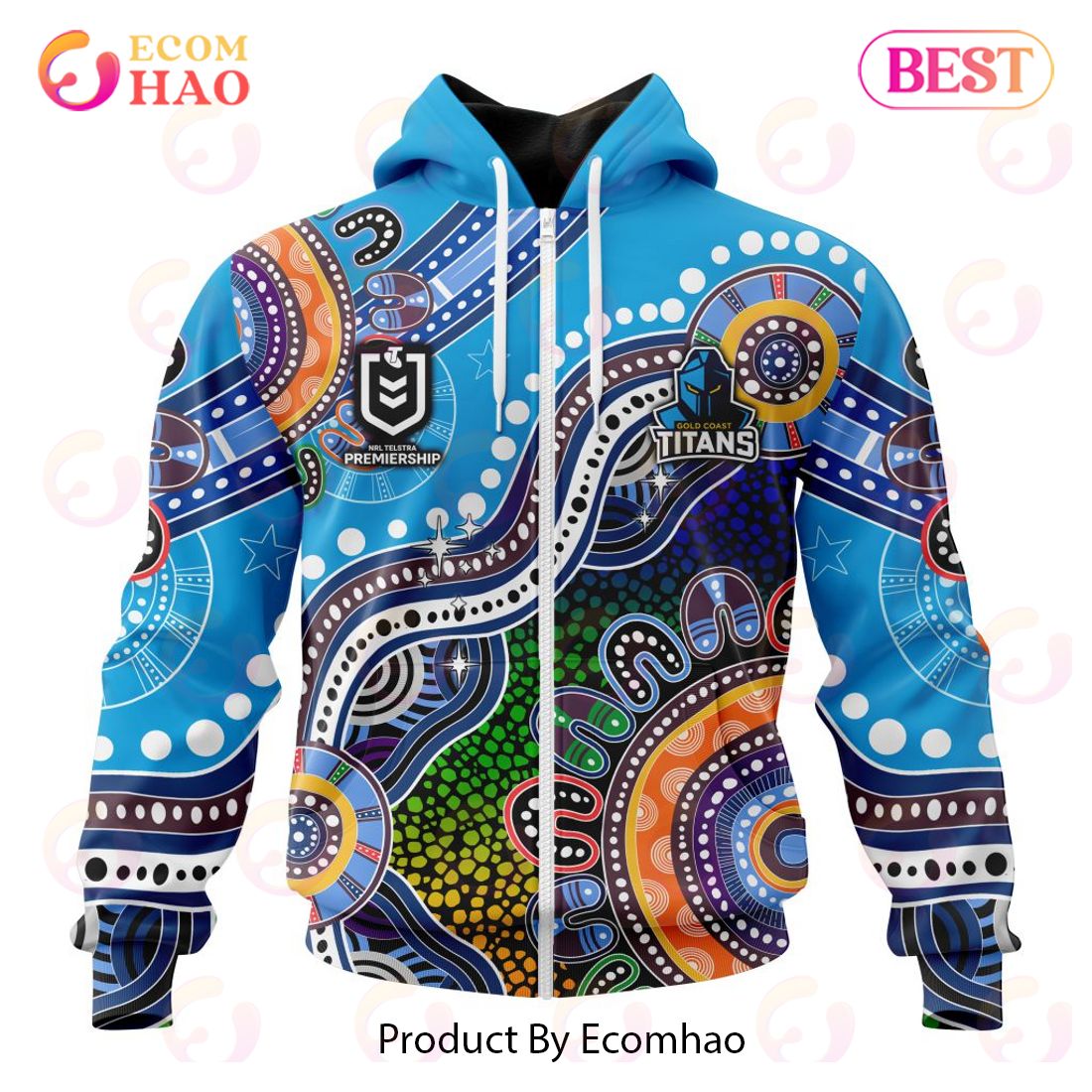 NRL Gold Coast Titans Special Indigenous Design 3D Hoodie