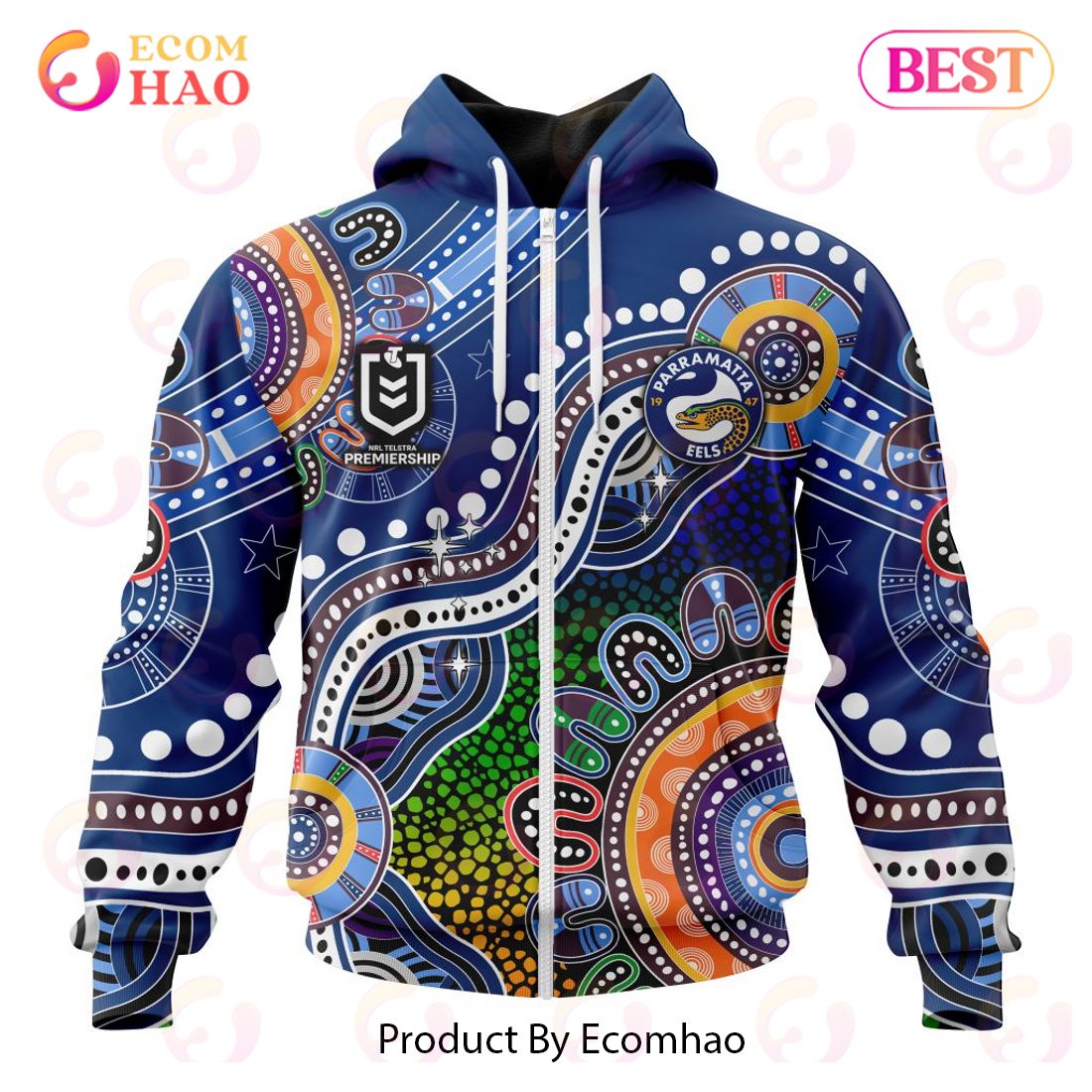 NRL Parramatta Eels Special Indigenous Design 3D Hoodie