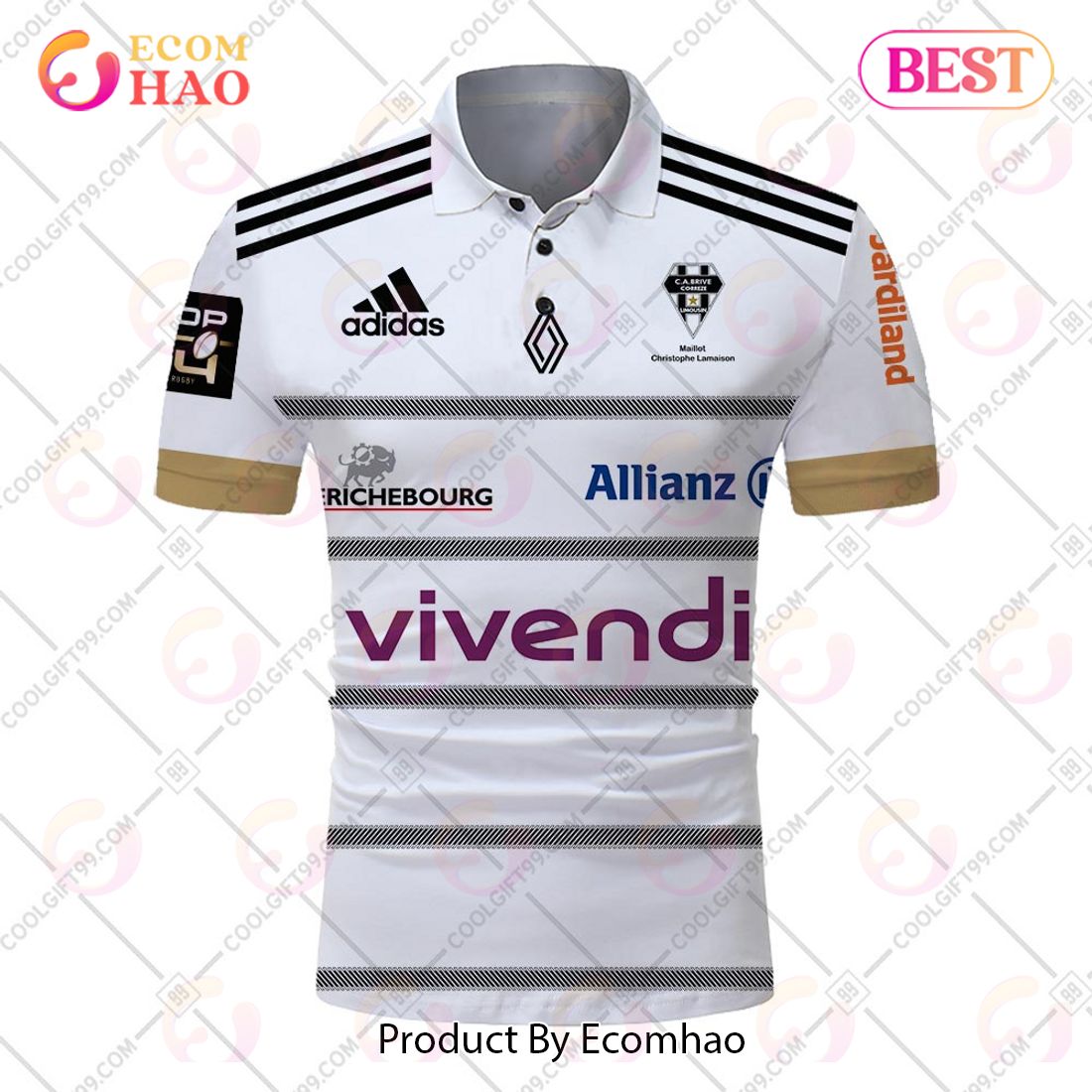 Personalized CA Brive Rugby Rugby 2223 Jersey Style POLO Shirt