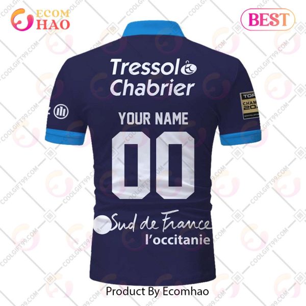 Personalized Montpellier Herault Rugby 2223 Jersey Style POLO Shirt