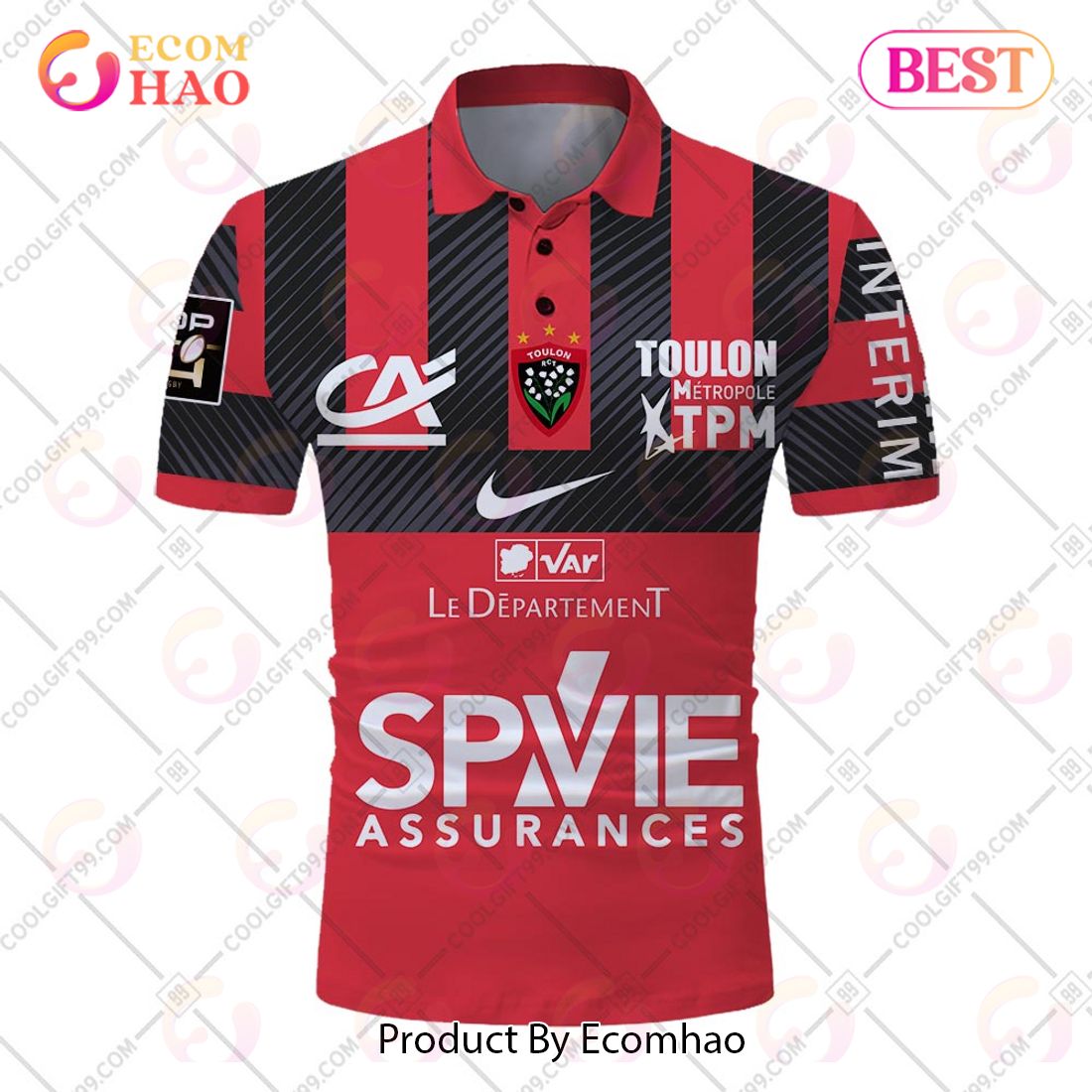 Personalized RC Toulonnais Rugby 2223 Jersey Style POLO Shirt