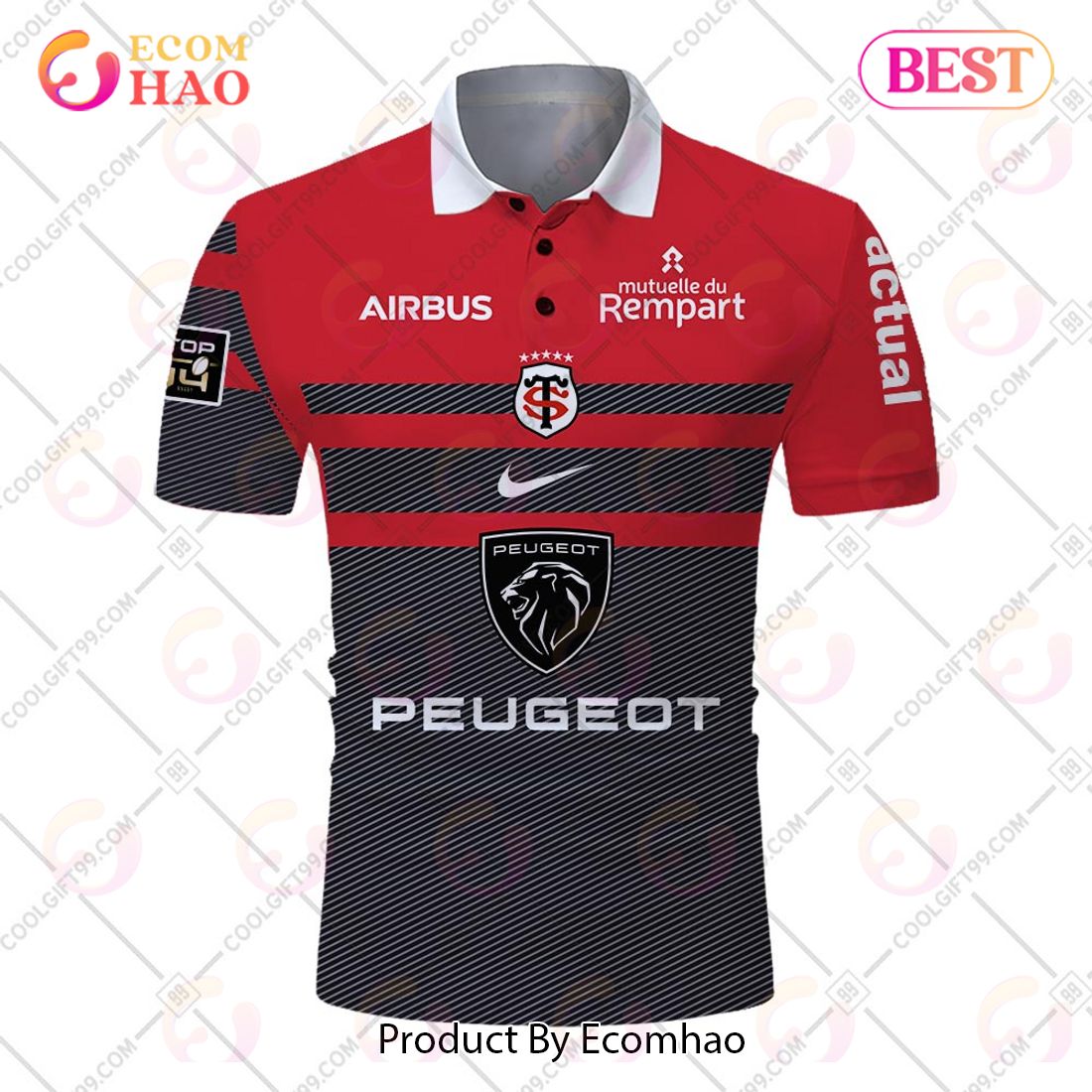 Personalized Stade Toulousain Rugby 2223 Jersey Style POLO Shirt