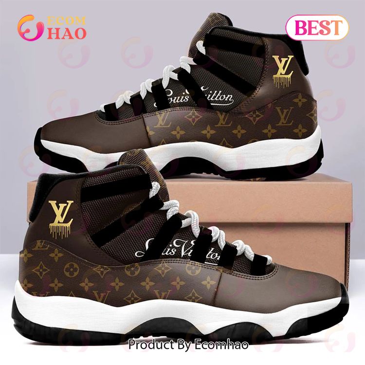 Louis Vuitton Air Jordan 13 Black Gold Brown LV Shoes, Sneakers - Ecomhao  Store