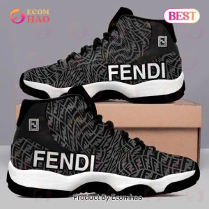 Fendi Black Air Jordan 11 Sneakers Shoes Hot 2023 Gifts For Men Women