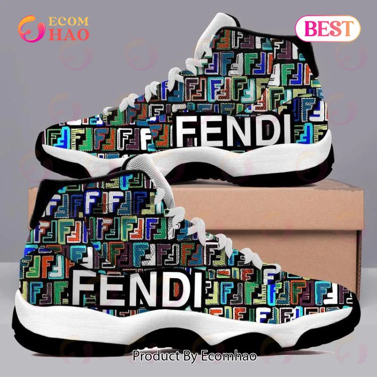 Fendi Colorful Air Jordan 11 Sneakers Shoes Hot 2023 Gifts For Men Women