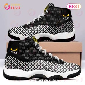 Fendi Eyes Black White Air Jordan 11 Sneakers Shoes Hot 2023 Gifts For Men Women