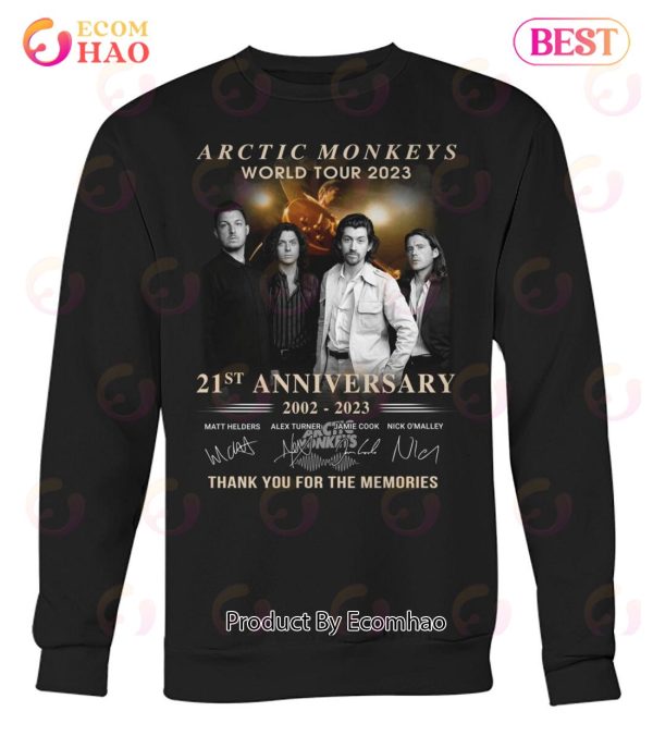 Arctic Monkeys World Tour 2023 21st Anniversary 2002 – 2023 Thank You For The Memories T-Shirt