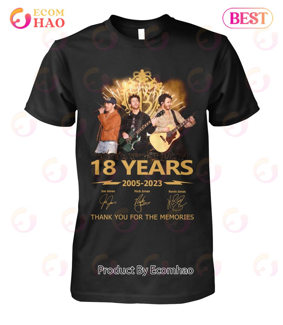 The Jonas Brothers 18 Years 2005 – 2023 Thank You For The Memories T-Shirt