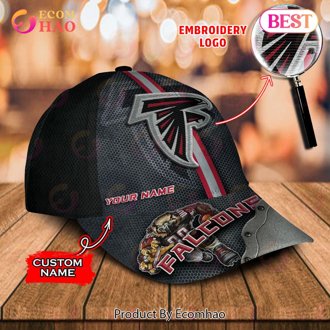 NFL Atlanta Falcons Custom Name Embroidery Cap