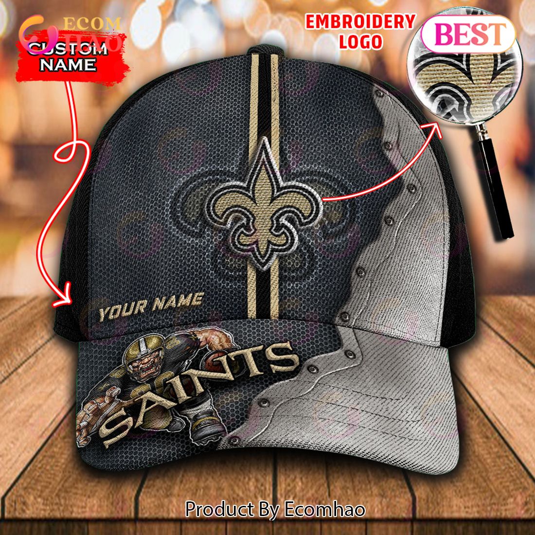 Personalize NFL New Orleans Saints Polynesian Tattoo Design