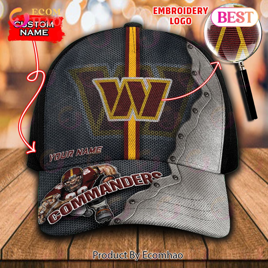 NFL Washington Redskins Custom Name Embroidery Cap