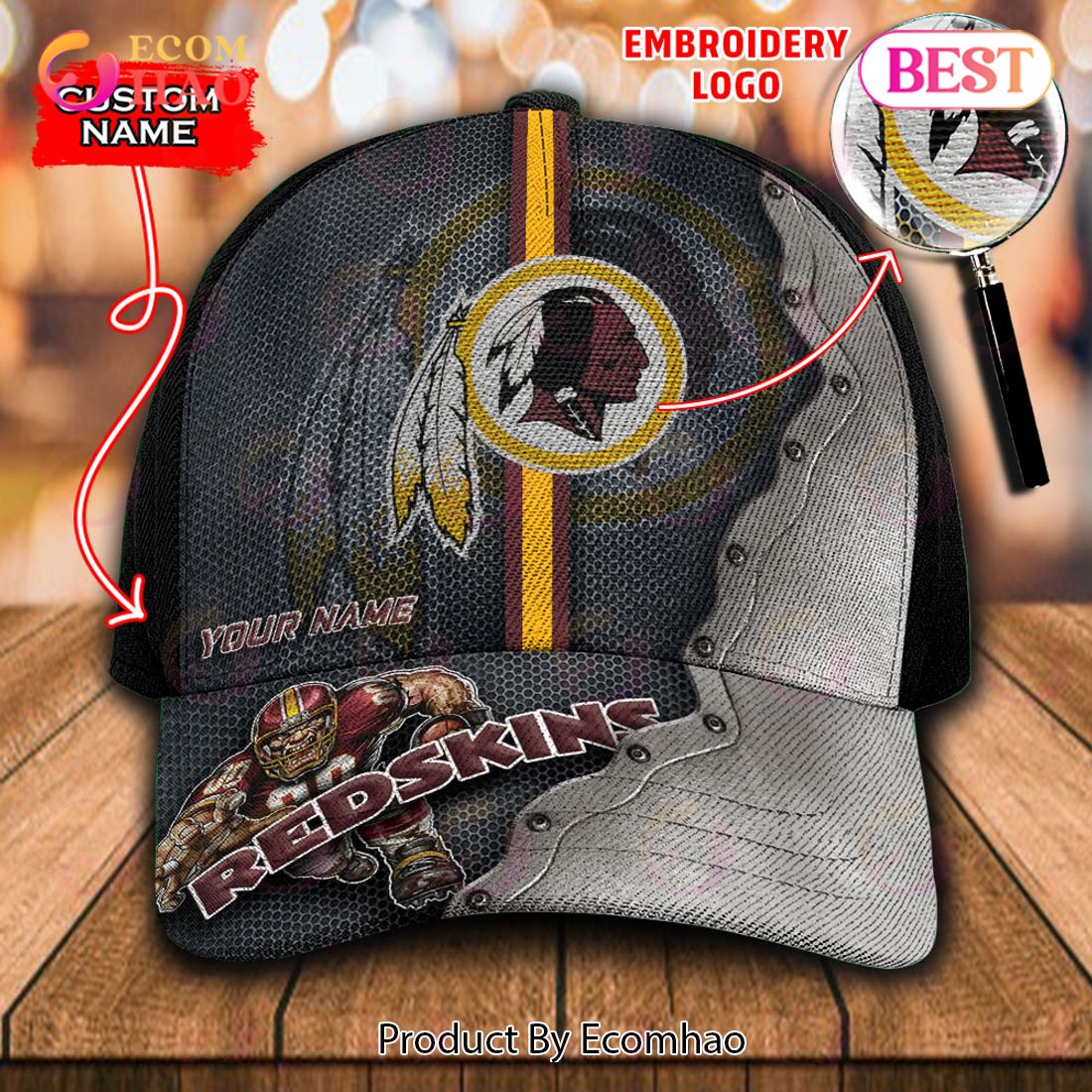 NFL Washington Redskins Custom Name Embroidery Cap