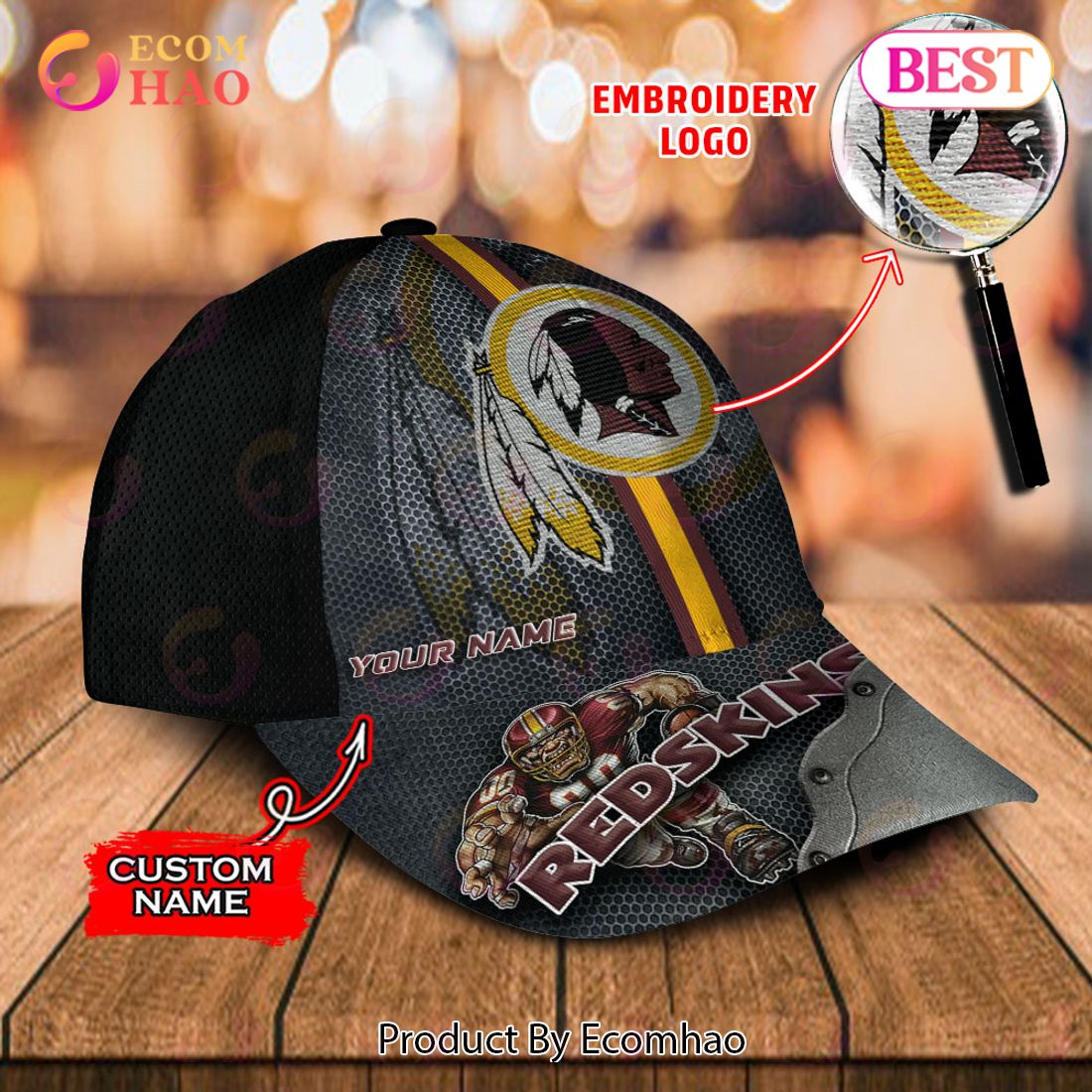 NFL Washington Redskins Custom Name Embroidery Cap