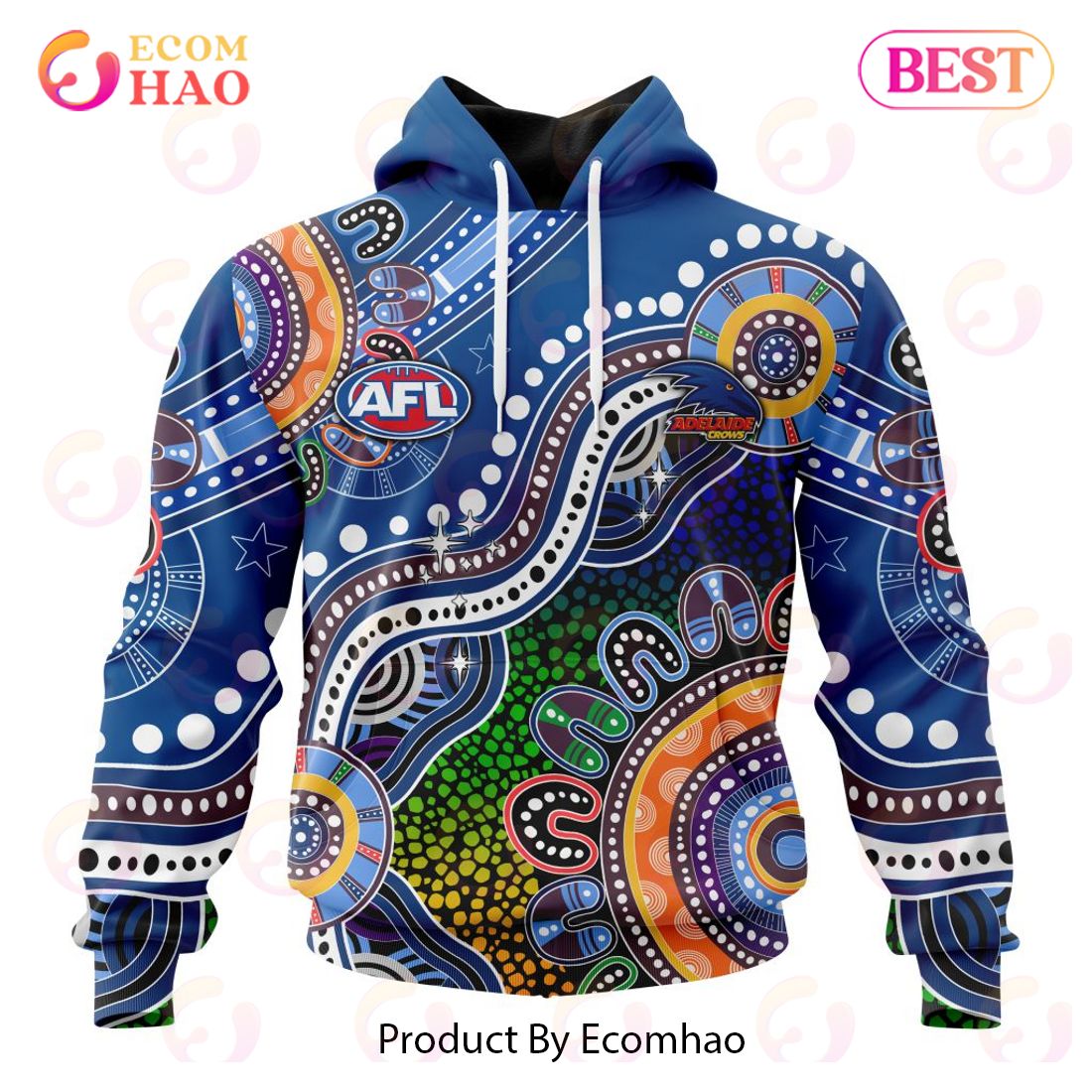 AFL Adelaide Crows Special Indigenous Design 3D Hoodie