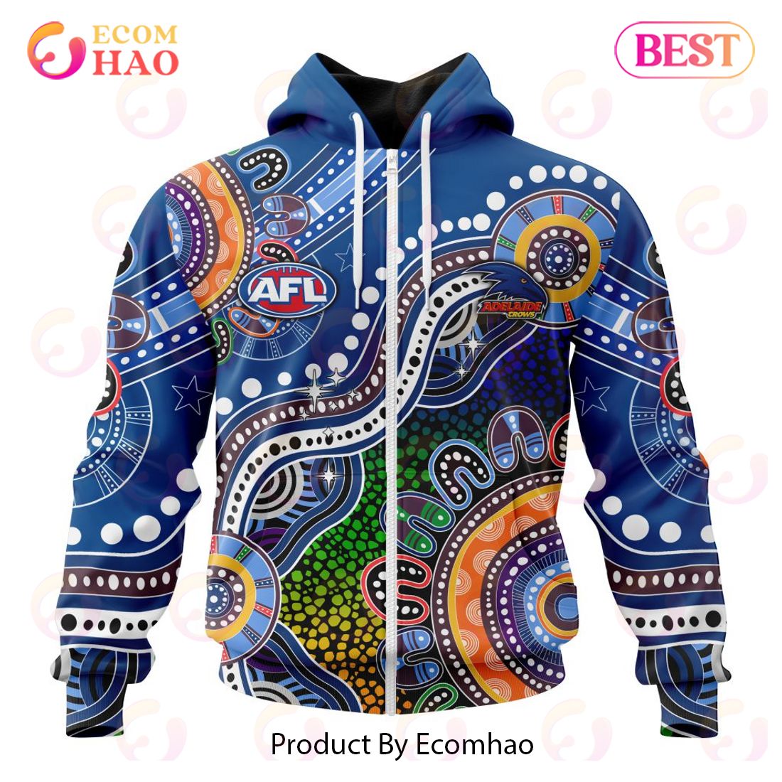 AFL Adelaide Crows Special Indigenous Design 3D Hoodie