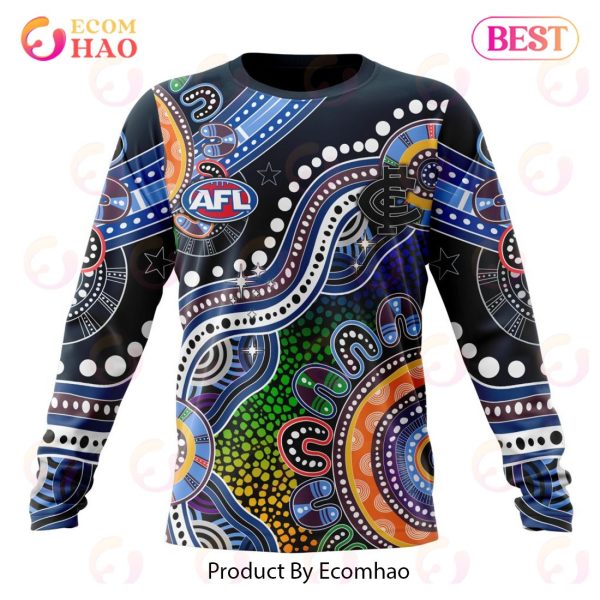 AFL Carlton Football Club Special Indigenous Design 3D Hoodie