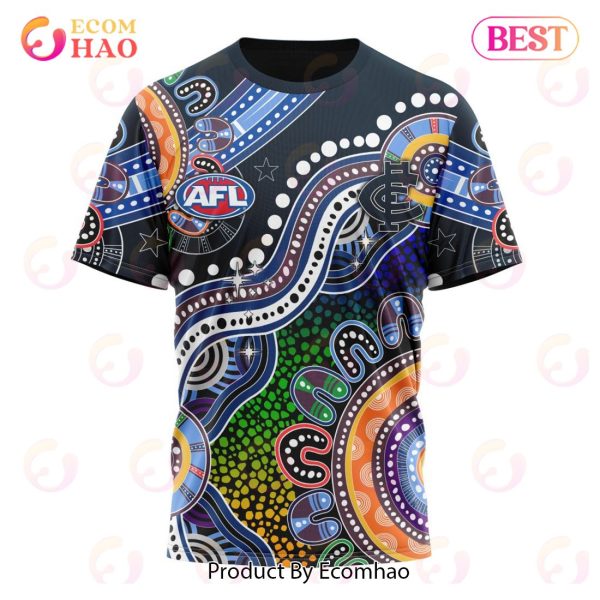 AFL Carlton Football Club Special Indigenous Design 3D Hoodie