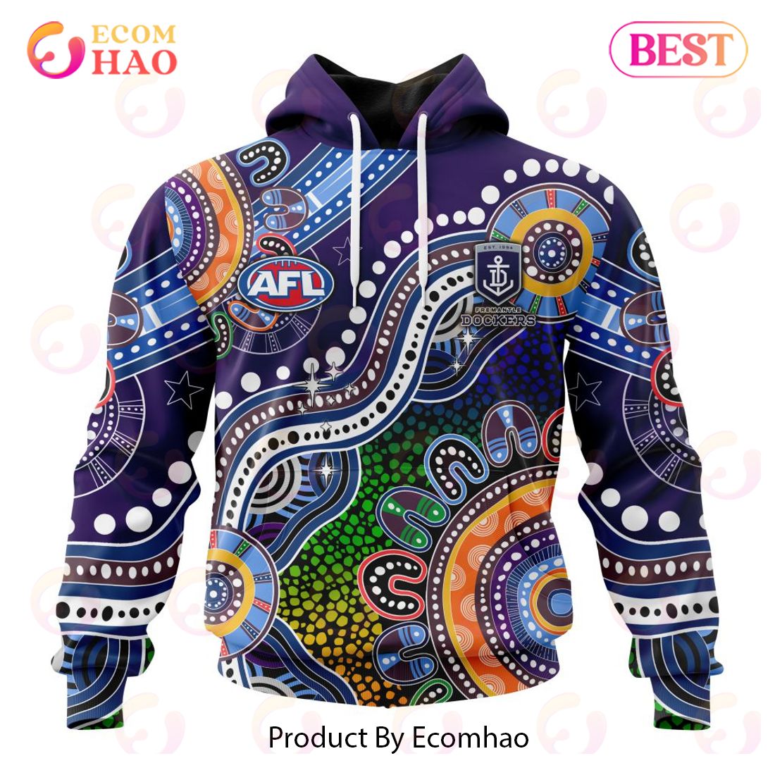 AFL Fremantle Dockers Special Indigenous Design 3D Hoodie