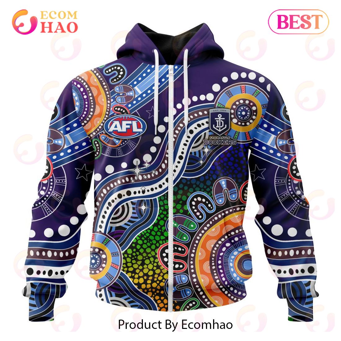 AFL Fremantle Dockers Special Indigenous Design 3D Hoodie