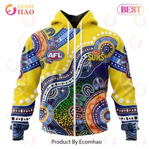 AFL Gold Coast Suns Special Indigenous Design 3D Hoodie
