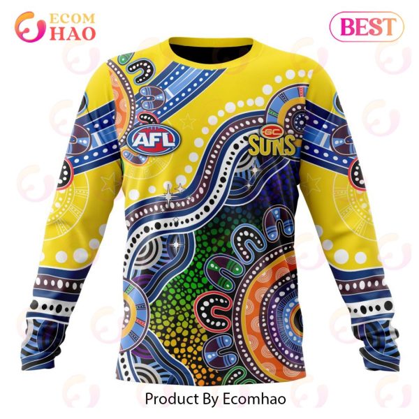 AFL Gold Coast Suns Special Indigenous Design 3D Hoodie