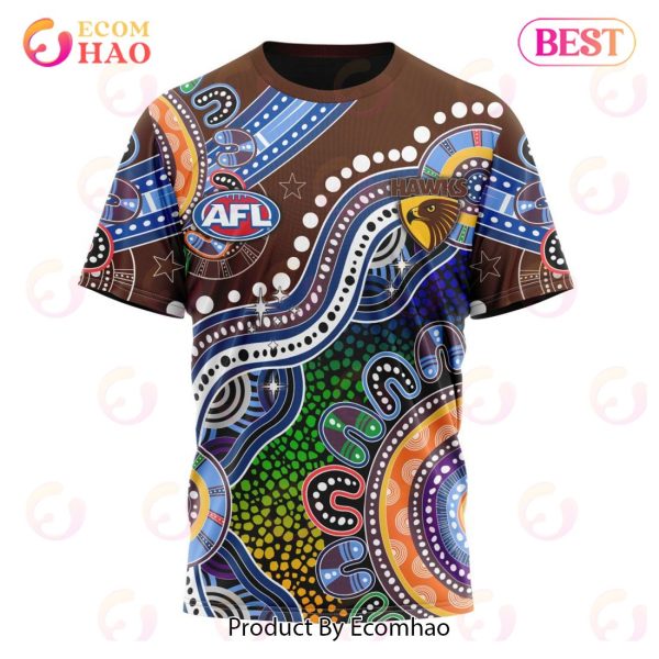 AFL Hawthorn Football Club Special Indigenous Design 3D Hoodie