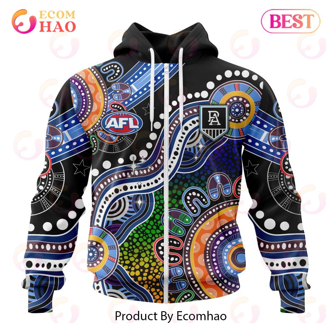 AFL Port Adelaide Football Club Special Indigenous Design 3D Hoodie