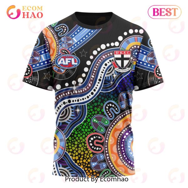 AFL St Kilda Football Club Special Indigenous Design 3D Hoodie
