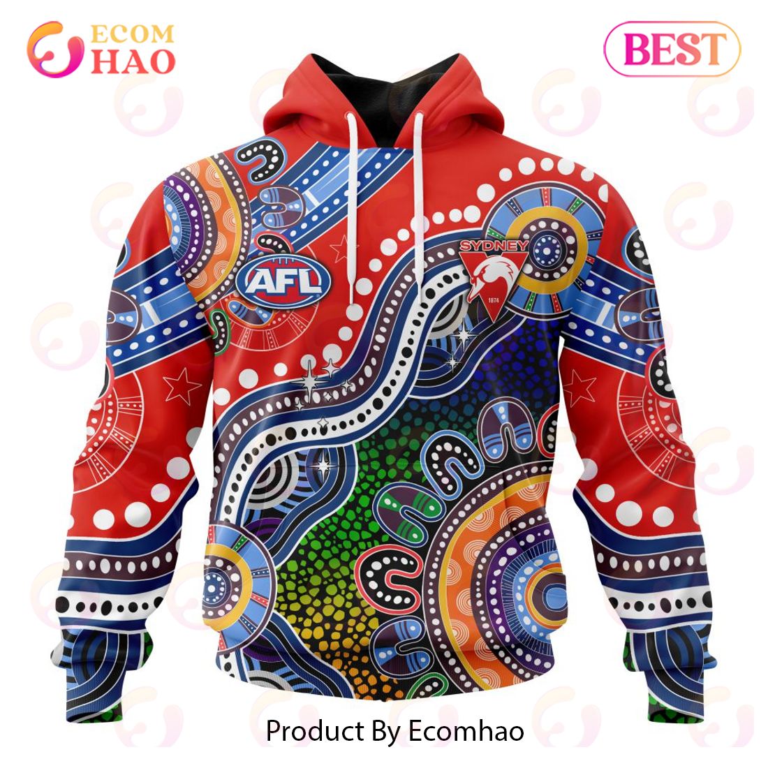 AFL Sydney Swans Special Indigenous Design 3D Hoodie